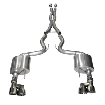 Corsa Exhaust 2015-2018 Ford Mustang Cat-Back Exhaust System with Quad Rear Exit, Polished 14335